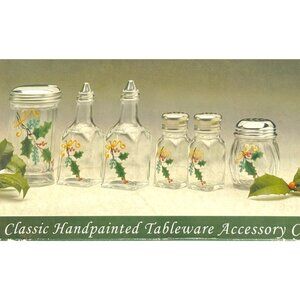 Gemco Ware Hand Painted Tableware Accessory Holly Collection Set Of 6